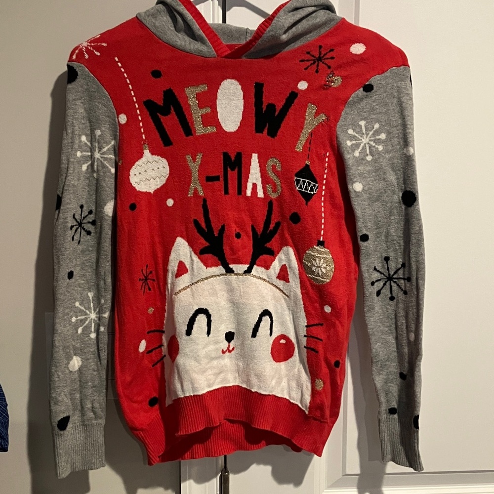 Well Worn Cat Christmas Hoodie